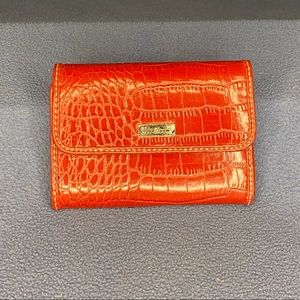 Small Burgundy Faux Alligator Skin Wallet